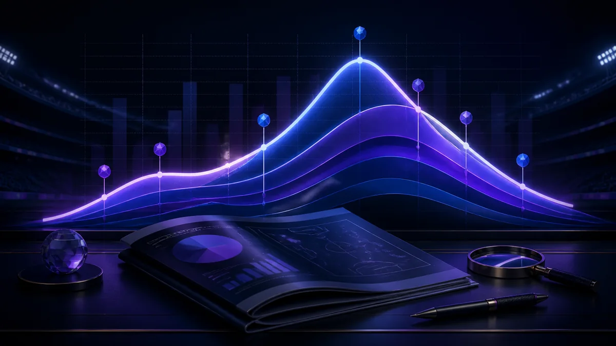 Fantasy football market chart above an open draft guide